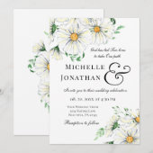 Invitation Élégante marguerite blanche Mariage chrétien flora (Devant / Derrière)