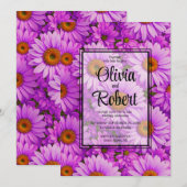 Invitation Élégante marguerite florale magenta rose foncé (Devant / Derrière)