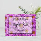 Invitation Élégante marguerite florale magenta rose foncé (Debout devant)