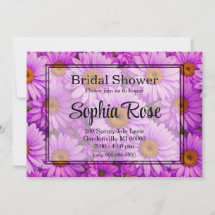 Invitation Élégante marguerite florale magenta rose foncé