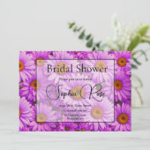 Invitation Élégante marguerite florale magenta rose foncé (Debout devant)