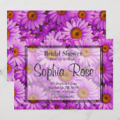 Invitation Élégante marguerite florale magenta rose foncé (Devant / Derrière)