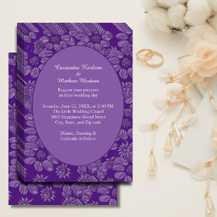Invitation Élégante marguerite romantique Floral violet Maria