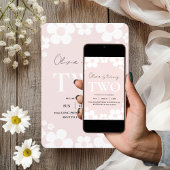 Invitation Élégante Marguerite Rose Enfants Anniversaire Fleu