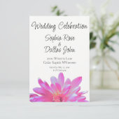 Invitation Élégante marguerite rose rose floral rose (Debout devant)