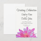 Invitation Élégante marguerite rose rose floral rose (Devant / Derrière)