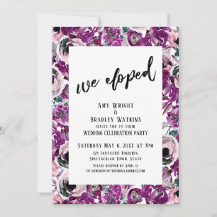 Invitation Élégante Mariage à l'Improviste Fleurs Rose Bold A