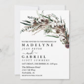 Invitation Élégante Mariage Aquarelle d'Hiver Coton (Devant)