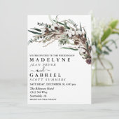 Invitation Élégante Mariage Aquarelle d'Hiver Coton (Debout devant)