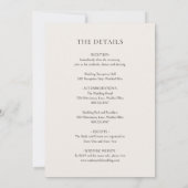 Invitation Élégante Mariage classique beige (Dos)