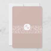 Invitation élégante Mariage damassé Beige (Dos)