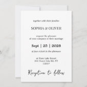 Invitation Élégante Mariage de fleurs blanches et de champign (Dos)