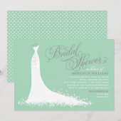 Invitation Elégante Mariage de la menthe verte Fête des marié (Devant / Derrière)