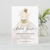 Invitation Élégante Mariage de mariée robe Fête des mariées (Debout devant)