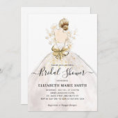 Invitation Élégante Mariage de mariée robe Fête des mariées (Devant / Derrière)