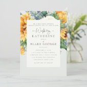 Invitation Élégante Mariage de tournesol Parents de mariée II (Debout devant)