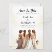 Invitation Elégante Mariage d'épouses Enregistrer la date (Devant)