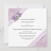 Invitation Élégante Mariage en marbre rose (Dos)