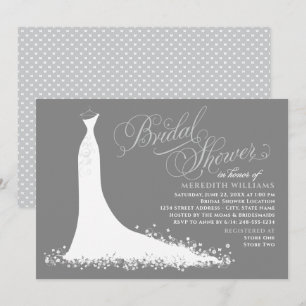 Invitation Elégante Mariage gris charbon Fête des mariées