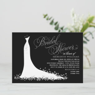 Invitation Elégante Mariage gris noir Fête des mariées