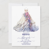 Invitation Élégante Mariage violet robe Fête des mariées (Devant)