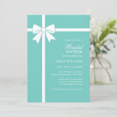 Invitation Elégante Mariée & Co Turquoise Bleue Fête des mari (Debout devant)