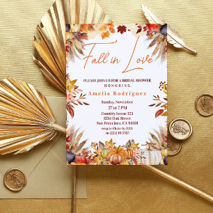 Invitation Élégante Mariée de Fleurs de Citrouille de Tomber