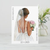 Invitation Élégante mariée de mariage faire part de date de s (Debout devant)