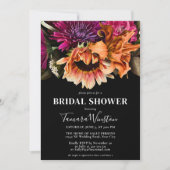 Invitation Élégante Mariée de tournesol rose orange foncé (Devant)