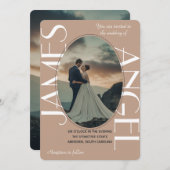 Invitation Élégante Mariée en forme ovale et mariée personnal (Devant / Derrière)