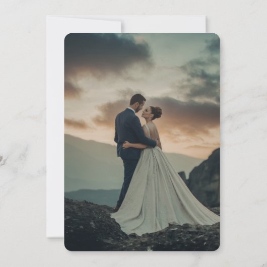 Invitation Élégante Mariée en forme ovale et mariée personnal (Dos)