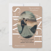 Invitation Élégante Mariée en forme ovale et mariée personnal (Devant)