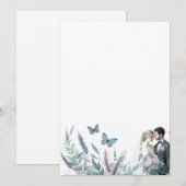 Invitation Élégante mariée et chambre avec Lavender (Devant / Derrière)