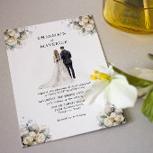 Invitation Élégante mariée et Mariage d'art Clip de Groom