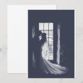 Invitation Elégante mariée et mariée silhouette sur invitatio (Devant / Derrière)