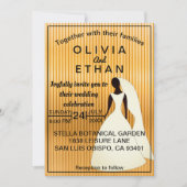 Invitation Élégante Mariée Noire Et Or Mariage Moderne (Devant)