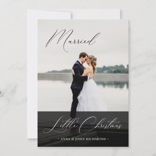 Invitation Élégante Mariée Petite calligraphie de Noël Photo (Devant)