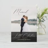 Invitation Élégante Mariée Petite calligraphie de Noël Photo (Debout devant)