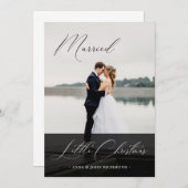 Invitation Élégante Mariée Petite calligraphie de Noël Photo (Devant / Derrière)