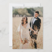 Invitation Élégante mariée photo et Mariage de chambre (Dos)