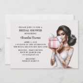 Invitation Élégante mariée rose moderne pour être Fête des ma (Devant)