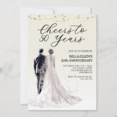 Invitation Élégante mariée salle 50e anniversaire de Mariage (Devant)