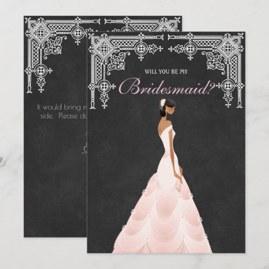 Invitation Élégante Mariée Serez-Vous Ma Femme D'Accueil (Devant / Derrière)