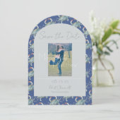 Invitation Elégante Marine Aquarelle Crabe Mariage Enregistre (Debout devant)