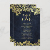 Invitation Elégante Marine Baroque Et Mariage Chic Gold Class (Devant / Derrière)