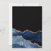 Invitation Elégante Marine Bleu Or Agate Marbre Quinceañera (Dos)