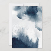 Invitation Elégante Marine Blue Watercolor Engagement Party (Dos)