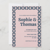 Invitation Elégante Marine & Blush Pink (Devant)