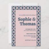 Invitation Elégante Marine & Blush Pink (Devant)