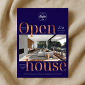 Invitation Elégante Marine Bronze Business Open House One Pho